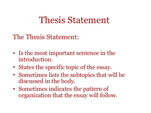A thesis statement is not picture